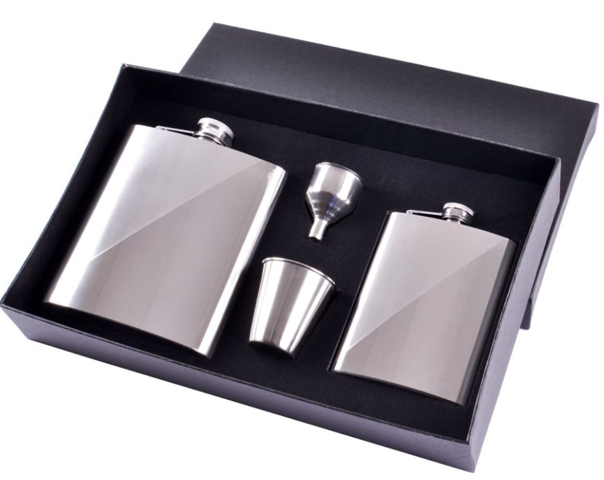 Подарочный набор с 2 флягами, лейкой, стопкой TZ-36-1