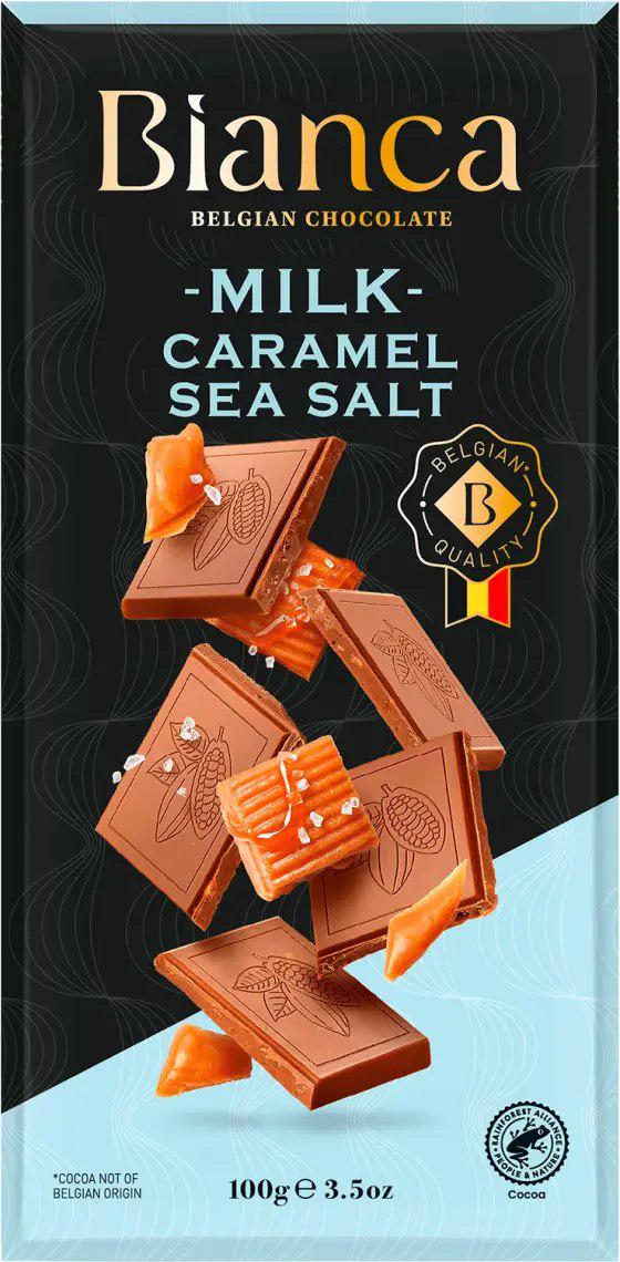 Шоколад молочний з солоною карамеллю Bianca Milk Caramel Sea Salt 100 г (13354978)