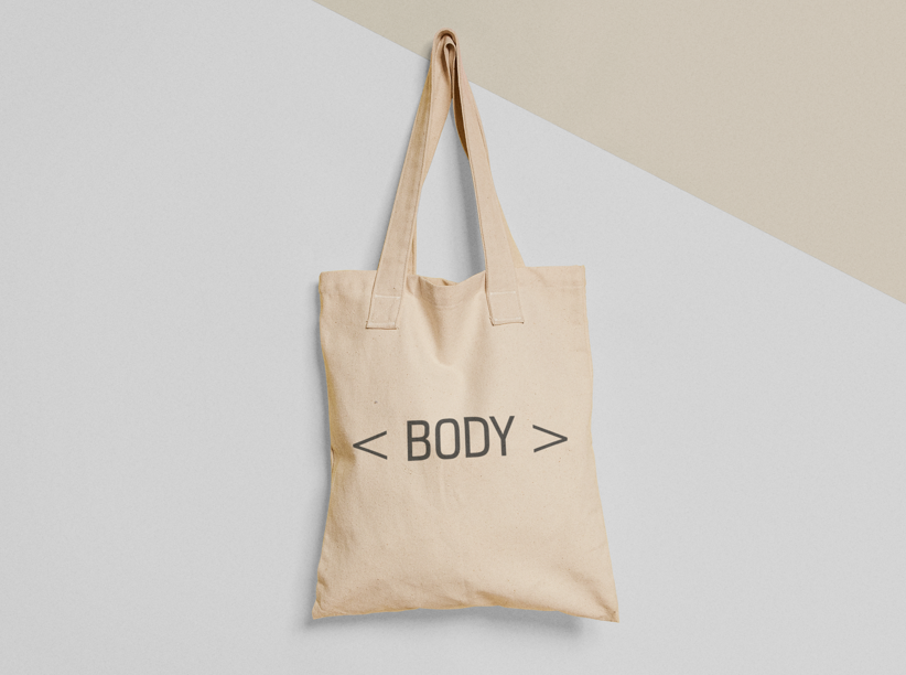 Эко-сумка шоппер с принтом "Body" 38х40 см Бежевый (ПН19-Т) Эко-сумка шоппер с принтом "Body" 38х40 см Бежевый (ПН19-Т)