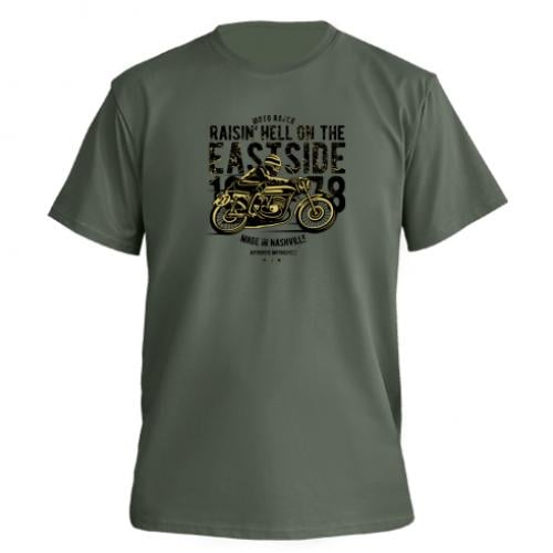 Футболка мужская Owi Premium Raisin Hell Moto Racer L Хаки (16806362-23-62632-L)