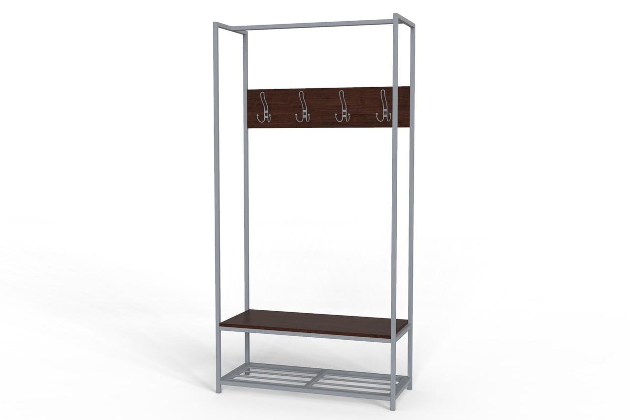 Вішалка модульна підлогова Ferrum-decor Треліс 13 ДСП 16 мм 180x90x38 см Сірий/Венге (FRD-105516)