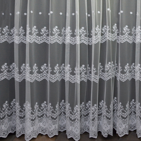 Тюль фатин IDEIA Марфа V-BEYAZ 3,0 м c вышивкой Белый (2200004152615)