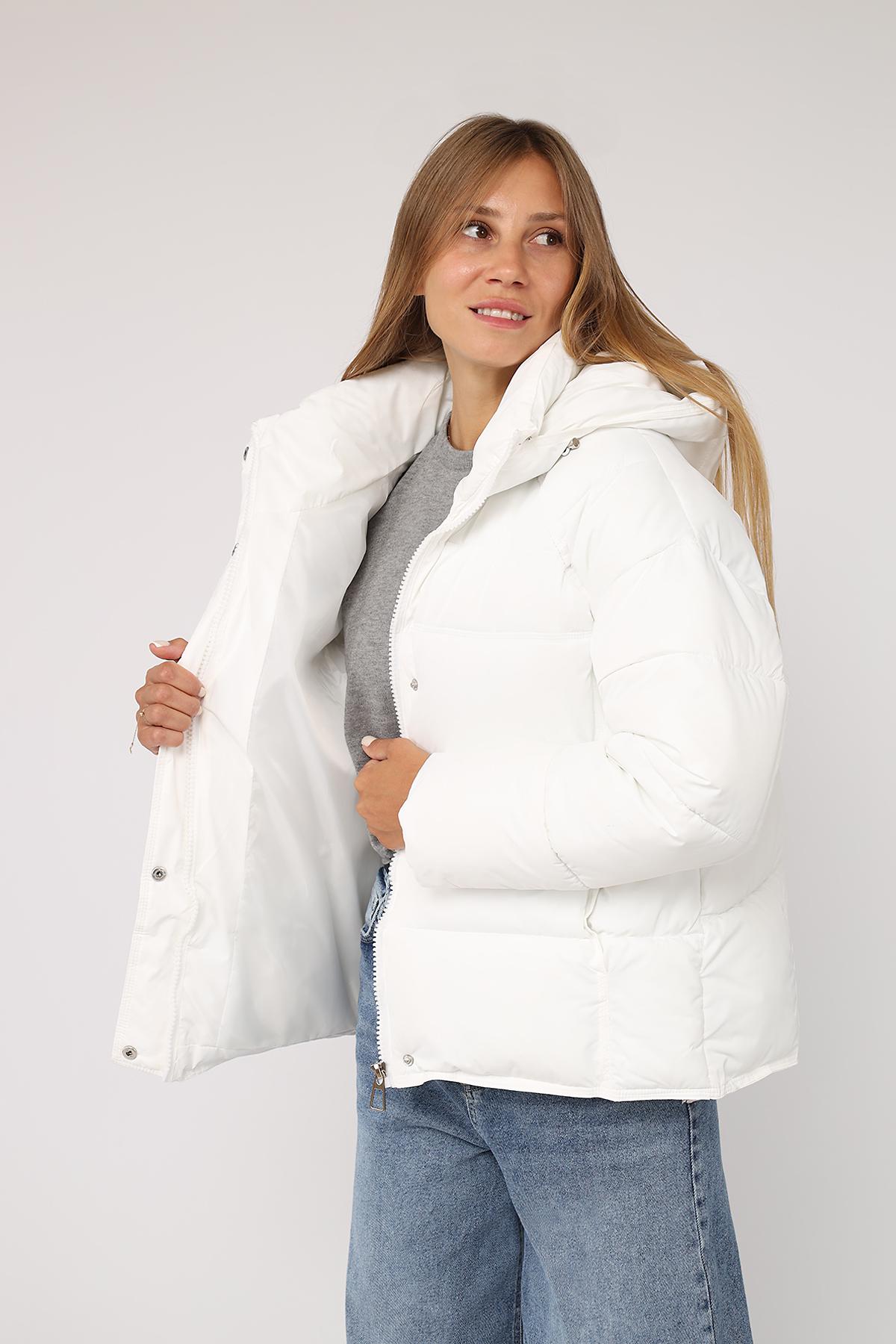 Куртка жіноча зимова ЦБ-00277860 р. 52 Білий (29080048) - фото 4 Куртка жіноча зимова ЦБ-00277860 р. 52 Білий (29080048) - фото 4