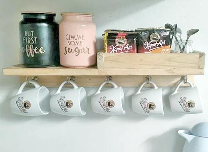 Полка для кружек из дерева Гловат Бланже (СДК-008701)