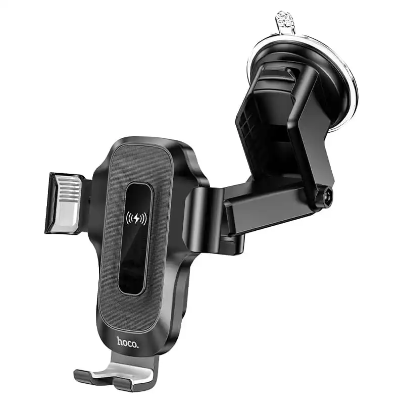 Автотримач для телефону з БЗП Hoco HW3 Wise автоматична індукція Wireless Fast Charging Car holder center console Black (6931474791849) - фото 3 Автотримач для телефону з БЗП Hoco HW3 Wise автоматична індукція Wireless Fast Charging Car holder center console Black (6931474791849) - фото 3