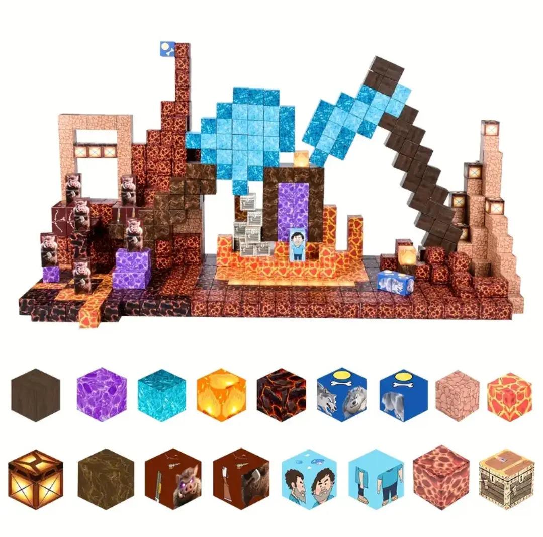 Конструктор Майнкрафт вулкан та портал в підземелля 100 кубиків - фото 6 Конструктор Майнкрафт вулкан та портал в підземелля 100 кубиків - фото 6