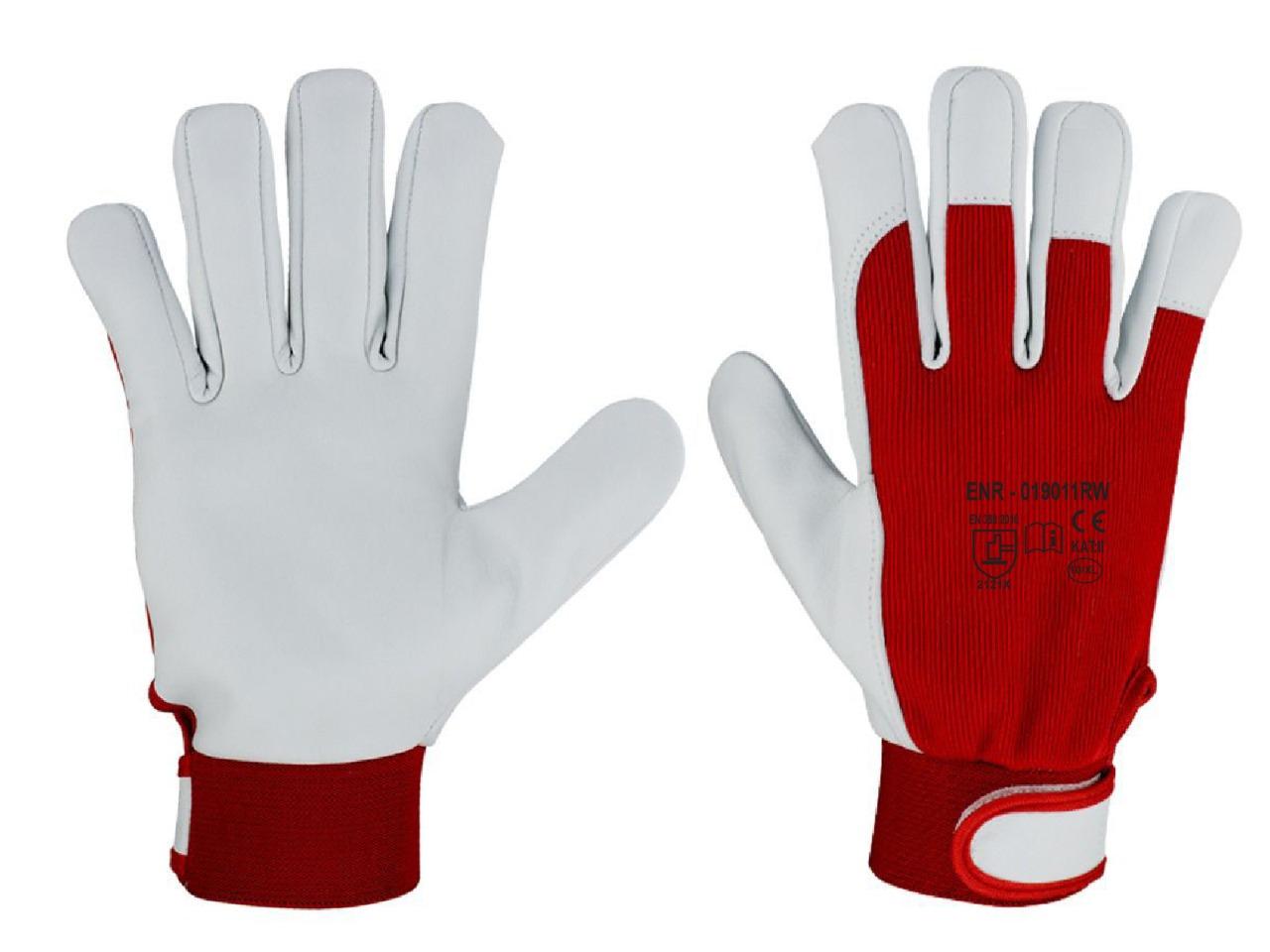 Перчатки рабочие кожаные р. 9 L Красный (H8505)