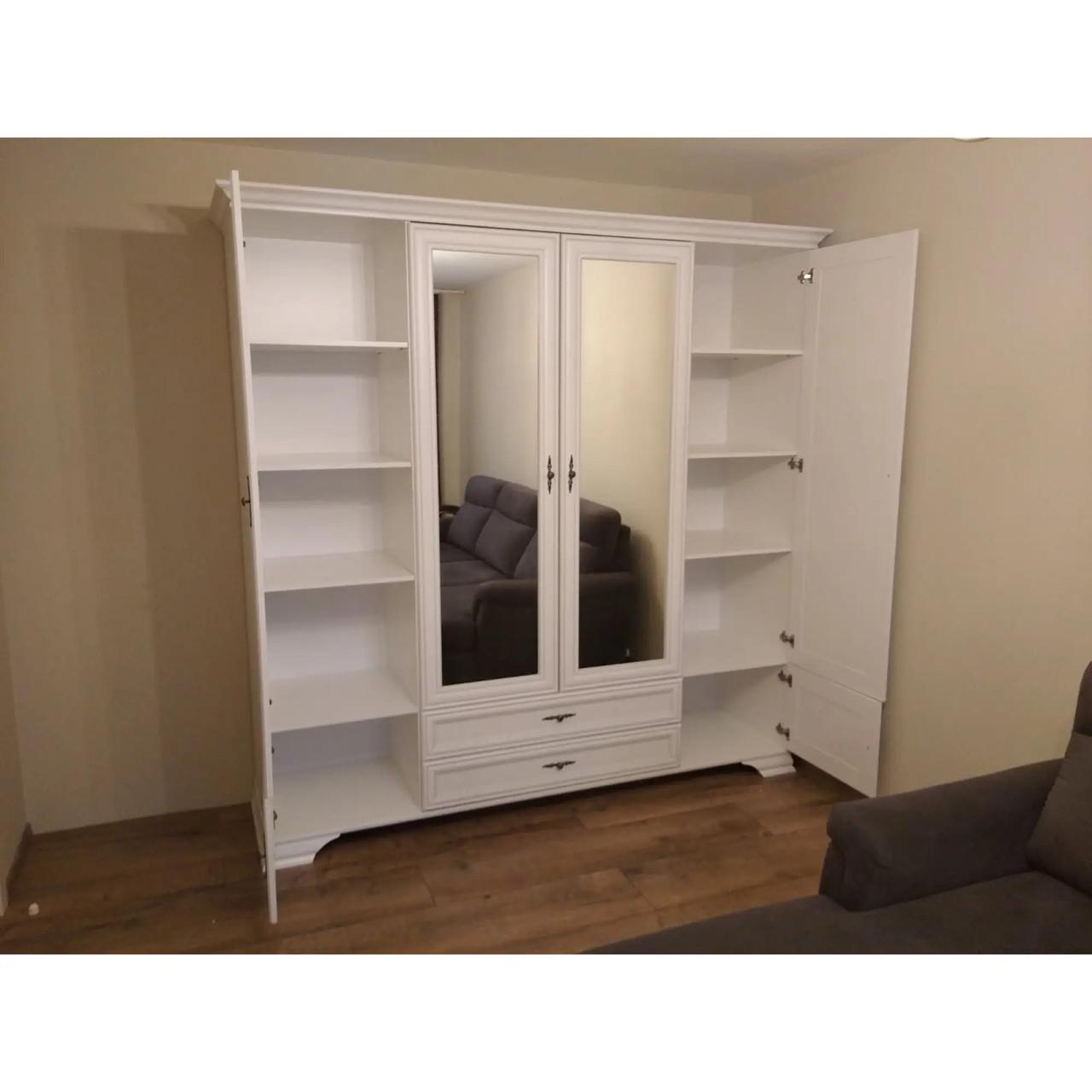 Шафа з дзеркалом ВМК Кентукі SZF6D2S Білий альпійський (GRB-1769) - фото 5 Шафа з дзеркалом ВМК Кентукі SZF6D2S Білий альпійський (GRB-1769) - фото 5