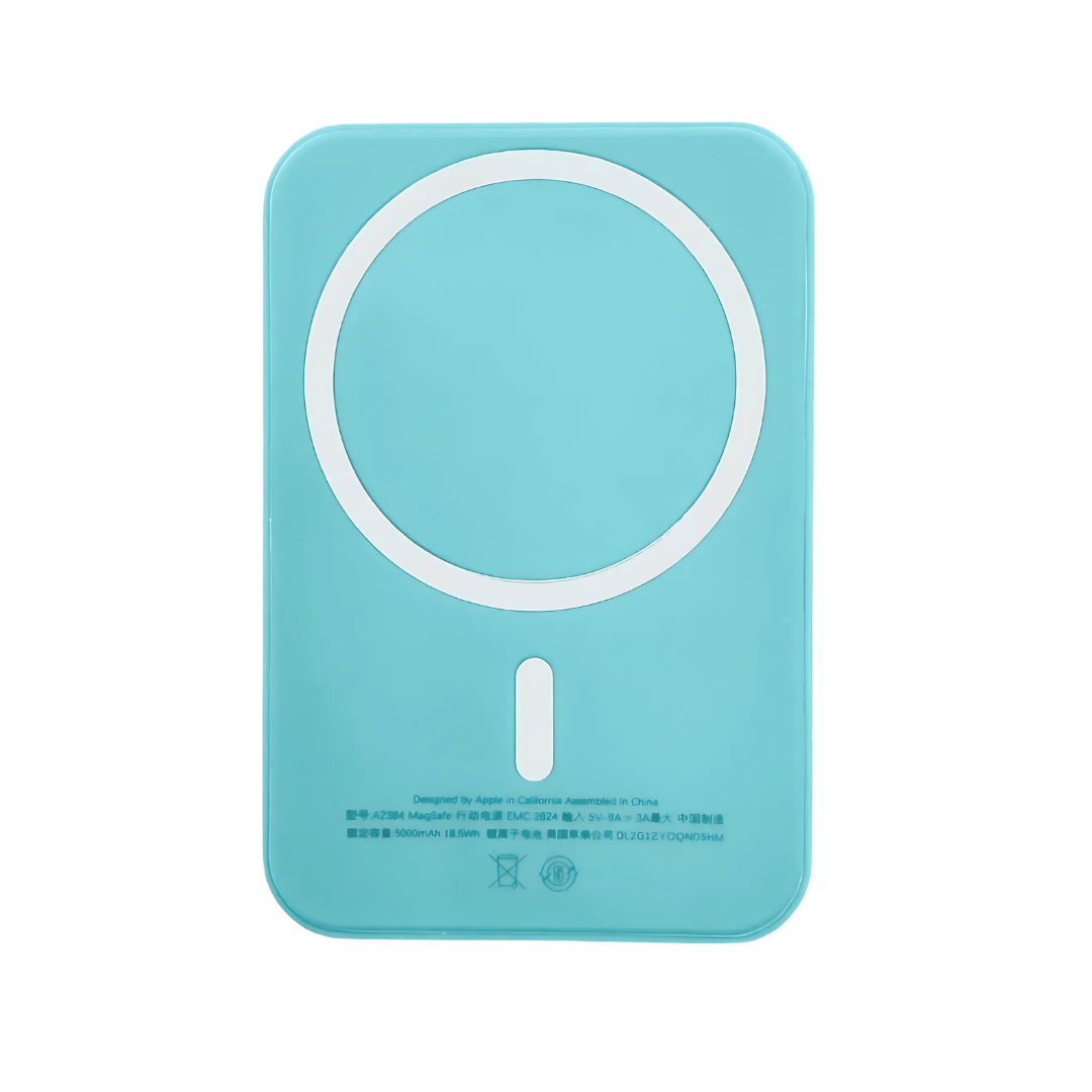 Павербанк с беспроводной магнитной зарядкой беспроводной для iPhone MagSafe 5000 мАч Light Blue Павербанк с беспроводной магнитной зарядкой беспроводной для iPhone MagSafe 5000 мАч Light Blue
