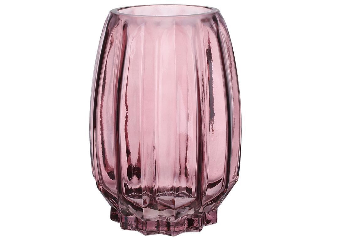 Ваза стеклянная BonaDi Грейс 20 см Пурпурный (591-352)