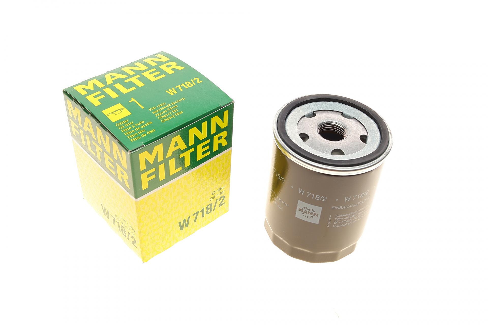 Фильтр масляный Mann-Filter для Fiat Ducato 1,9TD 89-94/Fiorino 1,7D 88-00 (W 718/2) Фильтр масляный Mann-Filter для Fiat Ducato 1,9TD 89-94/Fiorino 1,7D 88-00 (W 718/2)