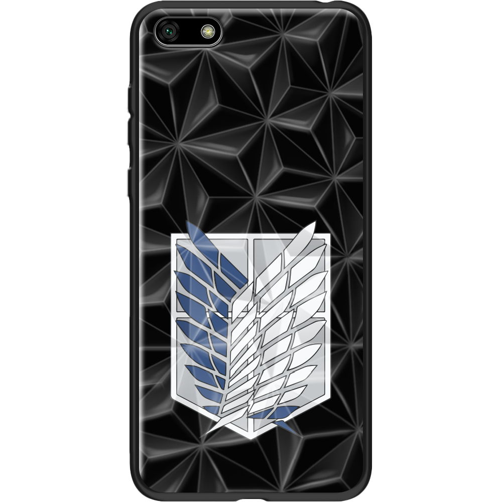 Чехол BoxFace Huawei Y5 2018 Атака Титанов Крылья Свободы Черный силикон с призмой (33370-bk88-37850)