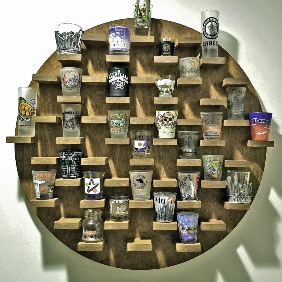 Полиця для чарок з дерева Льюістон Мускат (ПДШ-000107)