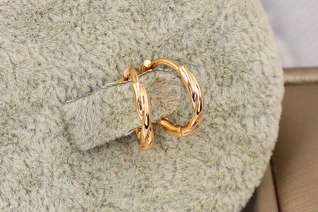Серьги кольца Хuping Jewelry Нить крученая 1,4 см Золотистый (1759954742)
