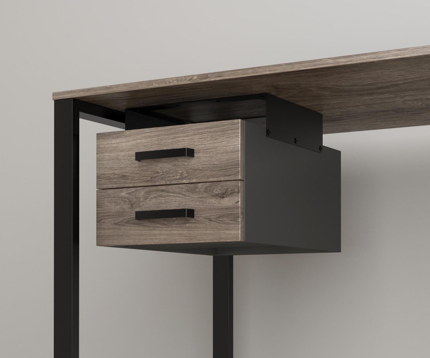 Навісний ящик подвійний для столу Loft Design BX-2 Дуб Палена/Чорний (12517773)