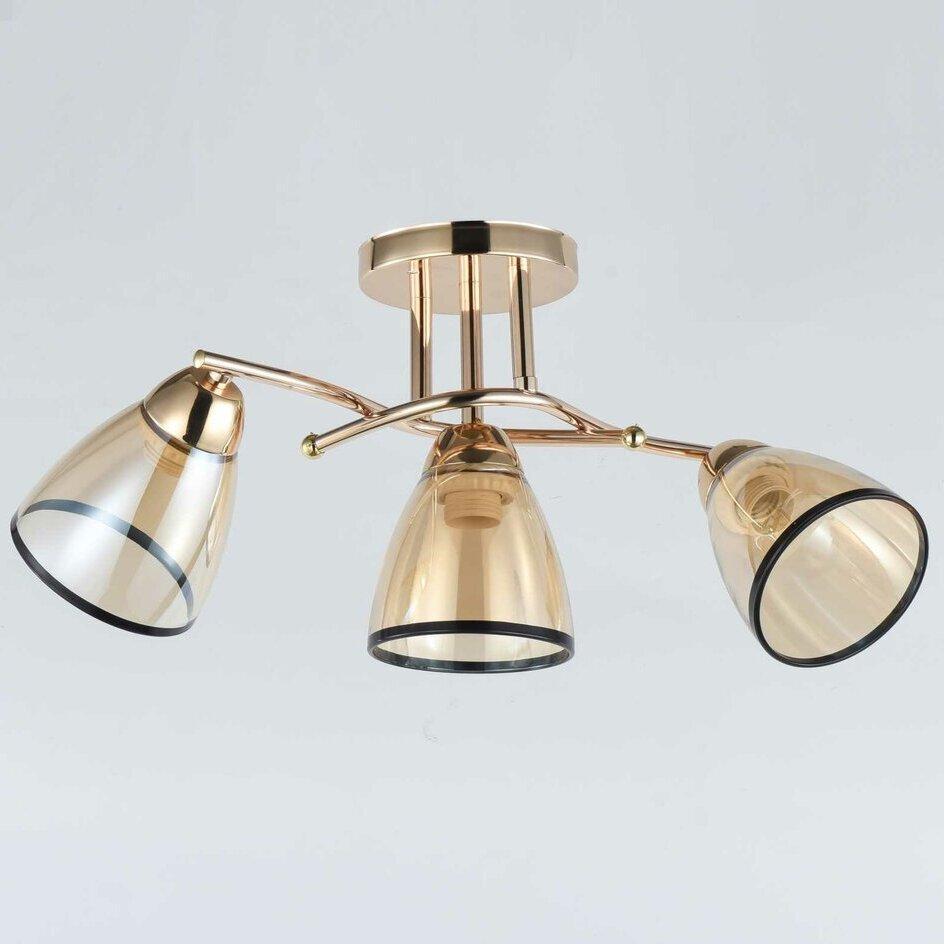 Люстра Sirius на три плафона под лампу Е27 Золотой (9134/3)