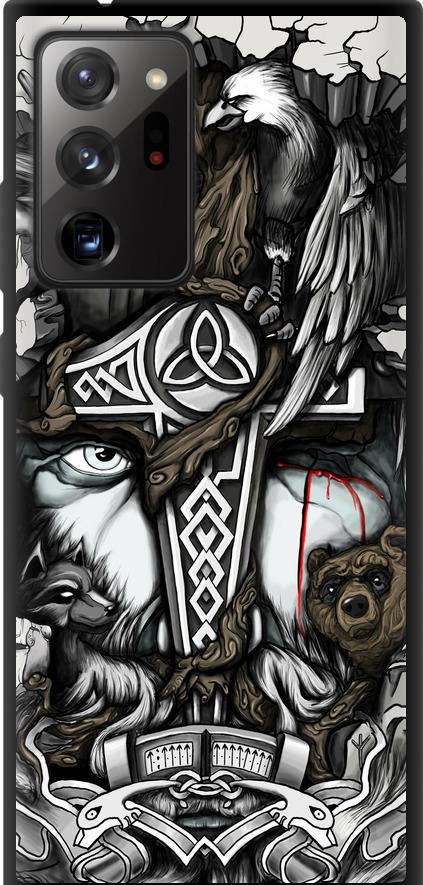 Чехол на Samsung Galaxy Note 20 Ultra Тату Викинг (4098b-2051-42517)