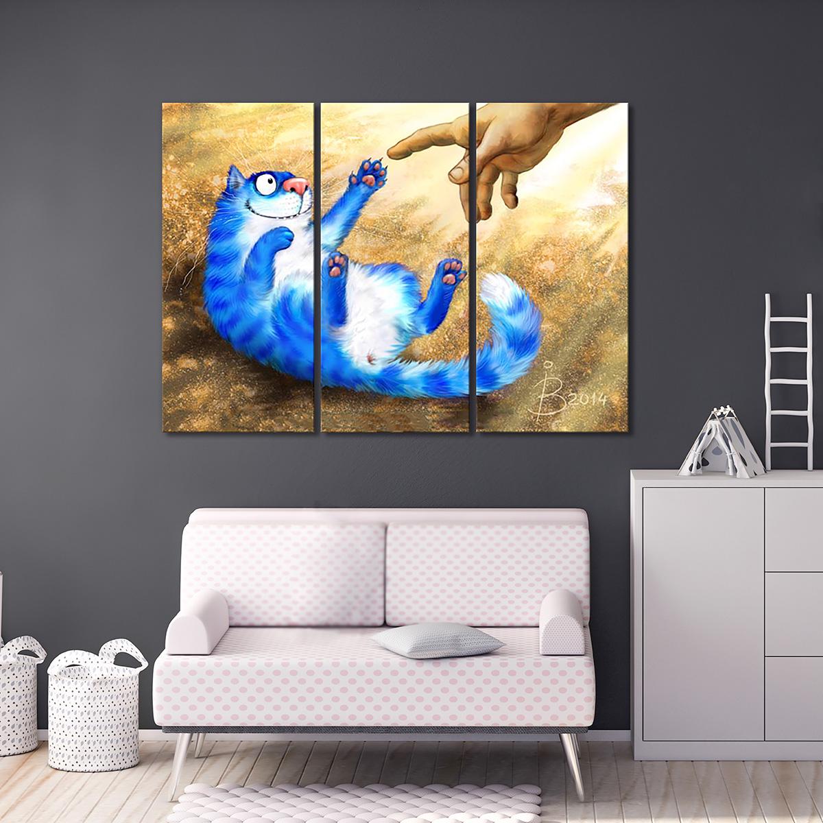 Модульная картина Игривое настроение 3 модуля общий размер 80x120 см (_rinaz_20141536)