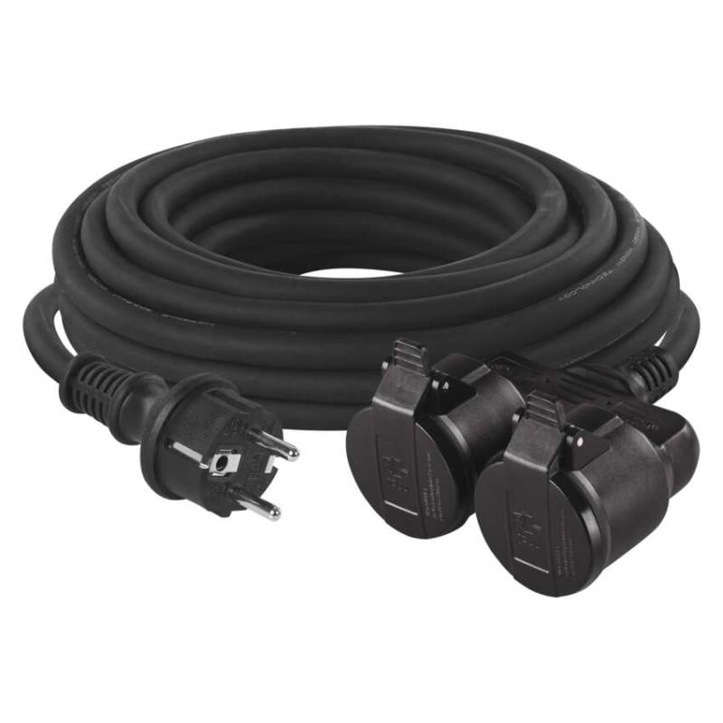 Удлинитель сетевой Emos P0702 2 розетки 15 м 1,5 кв. мм IP44 резина (36480337)