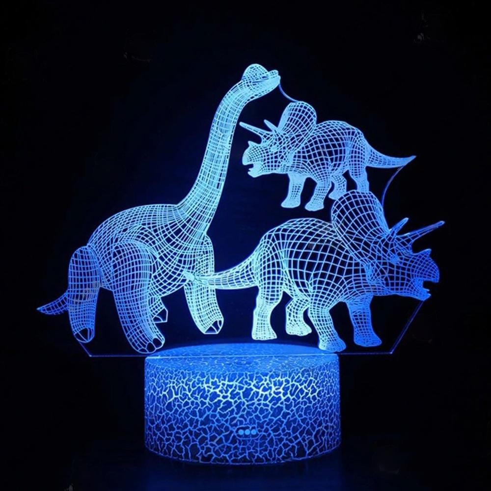 Ночник 3D Динозаврики настольный сенсорный 10x16x15 см 11 режимов Ночник 3D Динозаврики настольный сенсорный 10x16x15 см 11 режимов