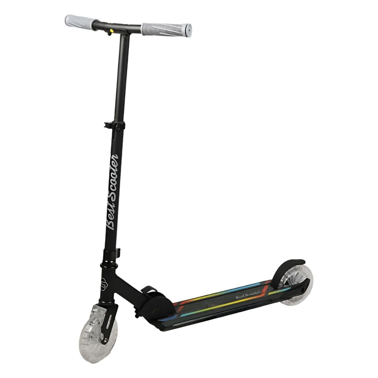 Самокат двухколесный Best Scooter L-10627 колеса PU 145 мм дека и вилки с LED-подсветкой Черный (35049547) Самокат двухколесный Best Scooter L-10627 колеса PU 145 мм дека и вилки с LED-подсветкой Черный (35049547)