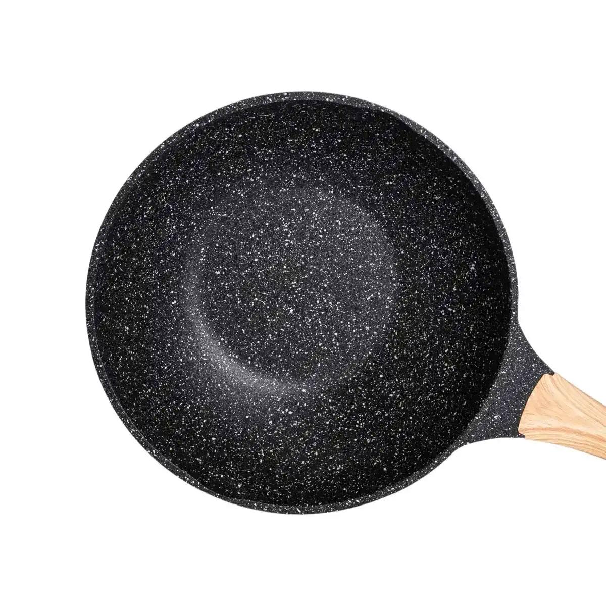 Сковорода алюминиевая MGC мраморное антипригарное покрытие с лопаткой для приготовления 30 см 5,5 л (5132)