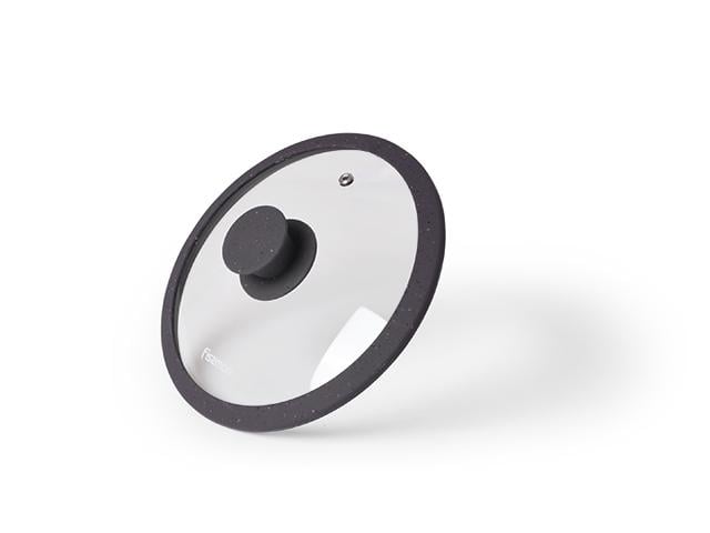 Кришка Fissman Arcades 20х5 см скляна з силіконовим обідком (9917)