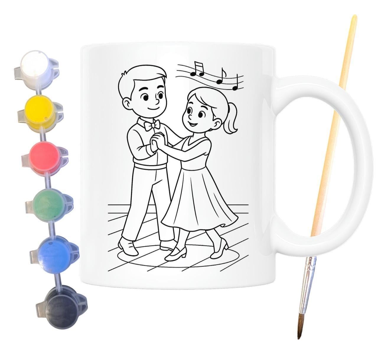 Набор для творчества кружка раскраска Бальные танцы 330 мл Белый (КР0118)