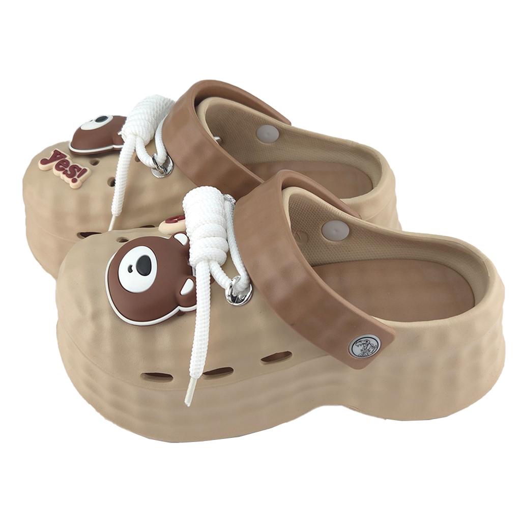 Кроксы женские с джибитсами р. 37/38 24 см Бежевый (2503-5-1) - фото 2