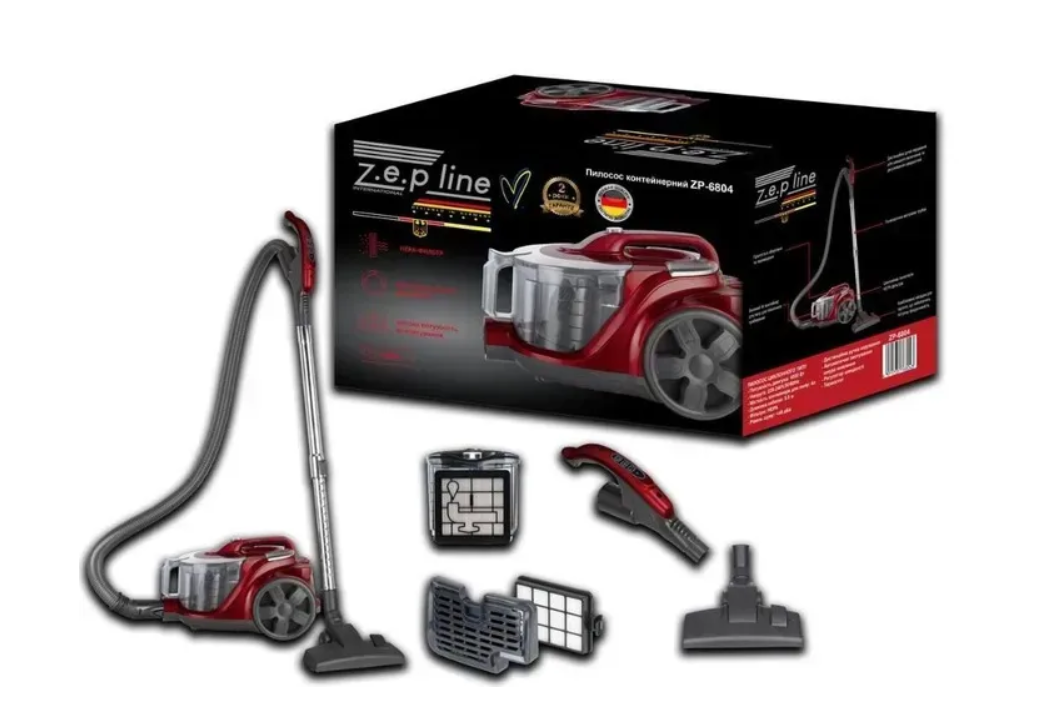Пилосос контейнерний ZP-6804 4 л (45159-6804_2805) - фото 2 Пилосос контейнерний ZP-6804 4 л (45159-6804_2805) - фото 2