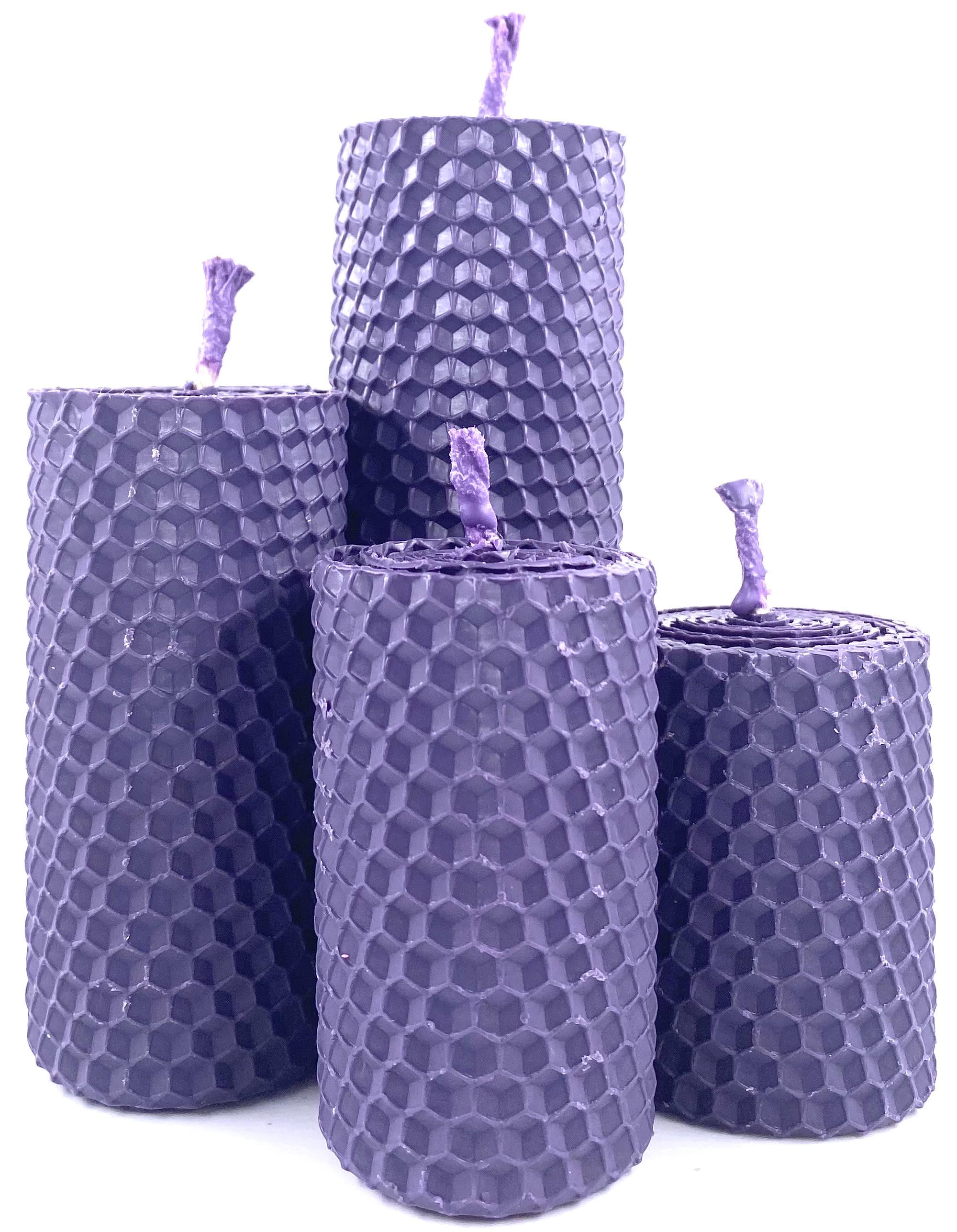 Набор 4-х декоративных свеч из натуральной вощины Темно-фиолетовый (1853)