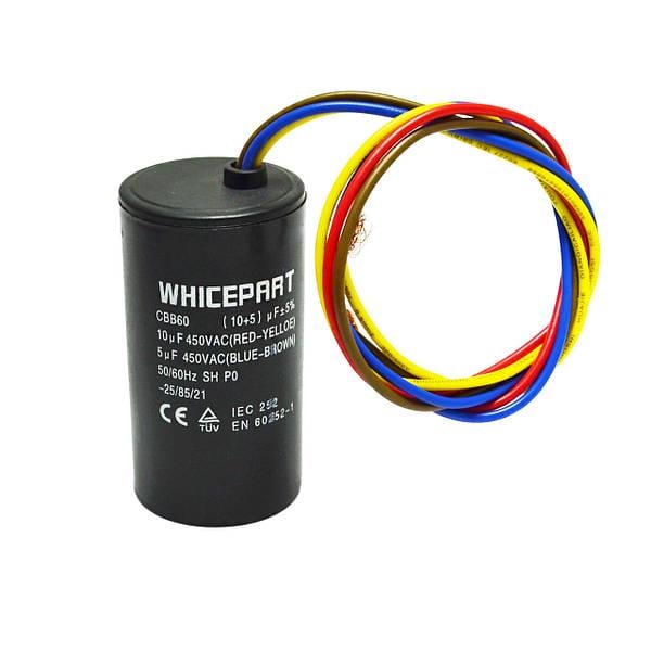 Конденсатор двойной Saturn CBB60 10+5Mf 450 V для стиральной машины