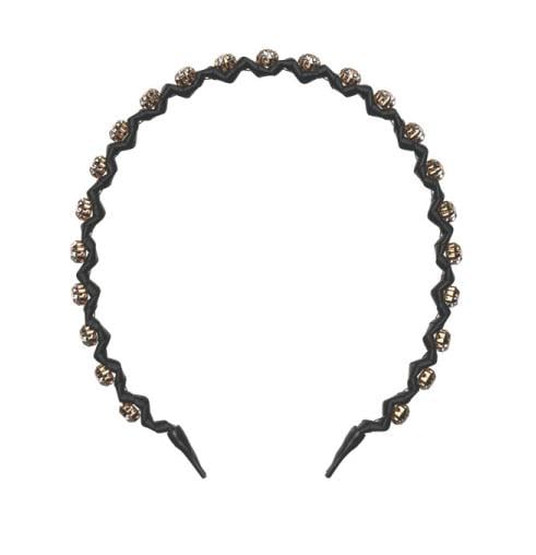 Обруч для волос декорированный камнями Invisibobble Hairhalo British Royal Черный