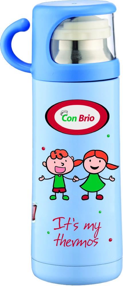 Термос питний Con Brio з нержавіючої сталі 0,35 л Блакитний (CB-343) - фото 1 Термос питний Con Brio з нержавіючої сталі 0,35 л Блакитний (CB-343) - фото 1