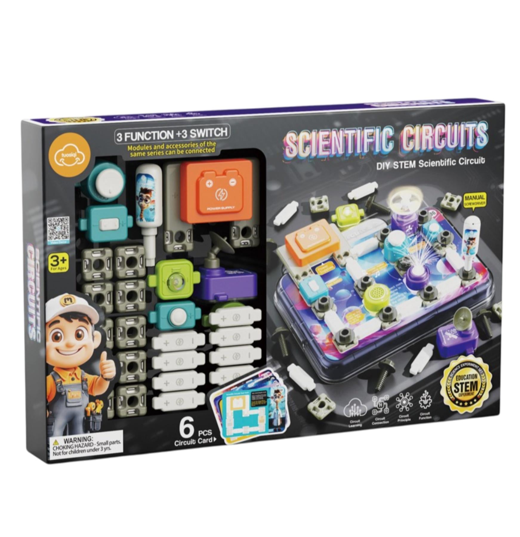 Конструктор электронный STEM Scientific Circuits Учебный набор с вентилятором и музыкой 46 дет. (77-55K)