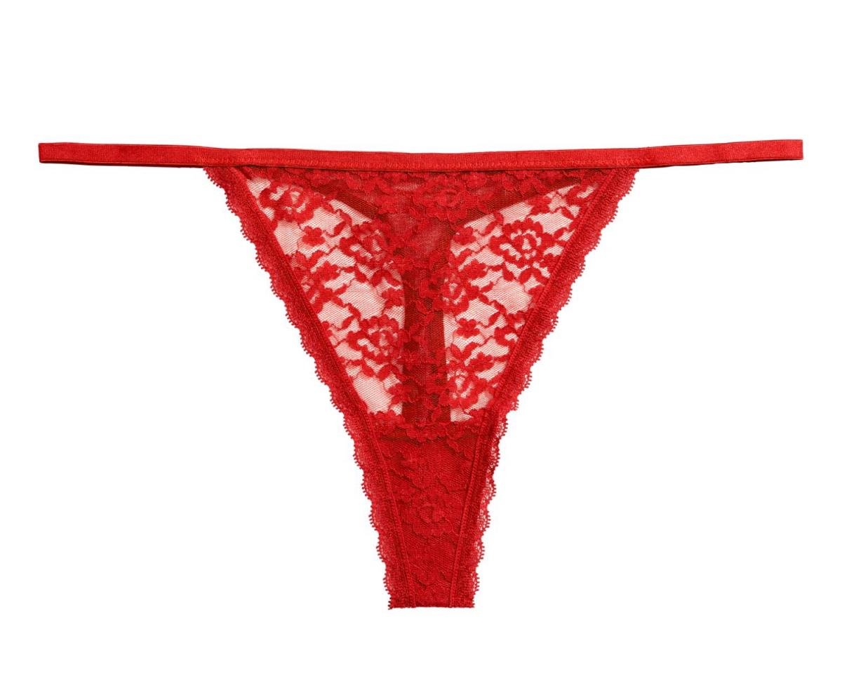 Трусики-стрінги жіночі H&M 0552076006 XS Червоний (62498)