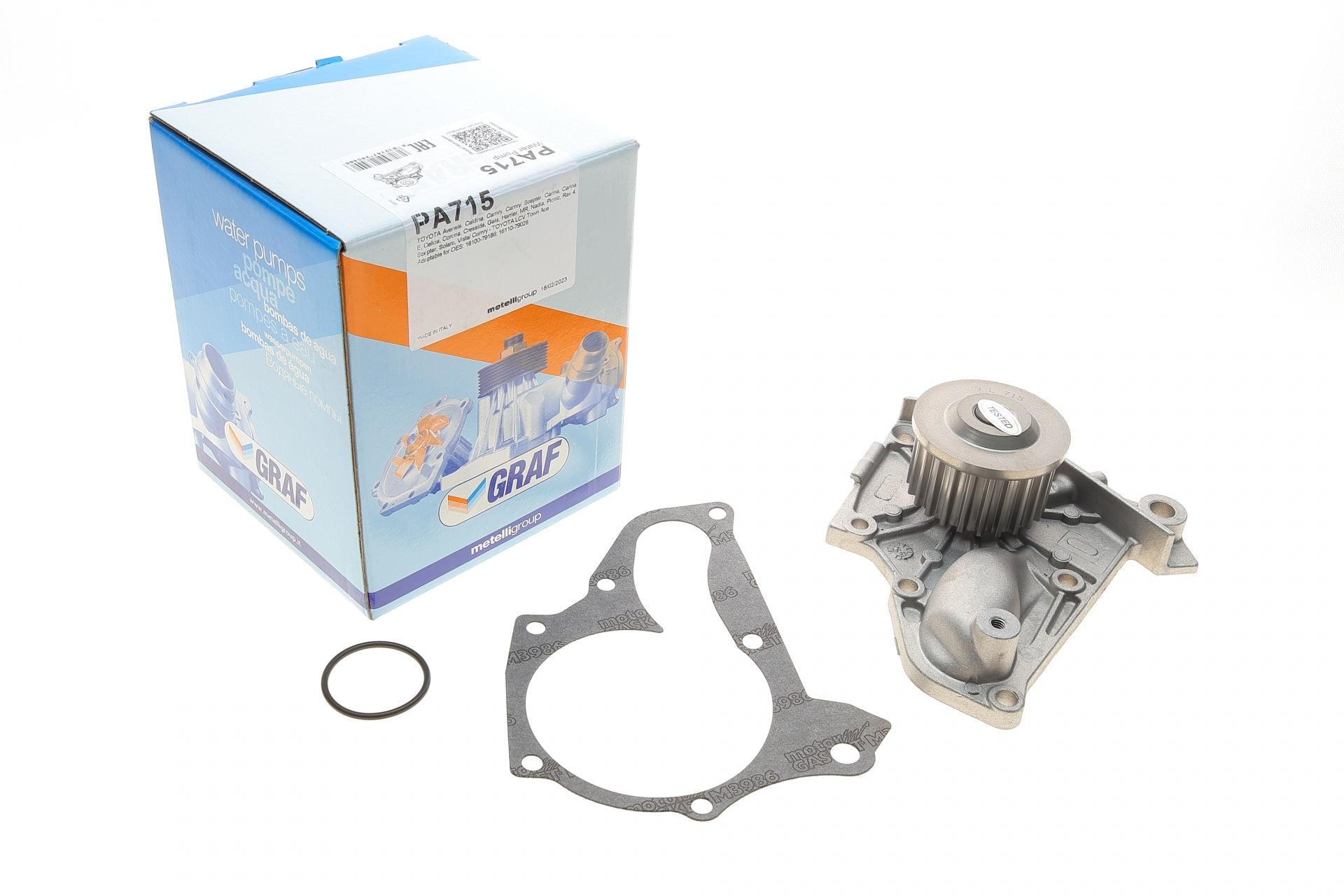 Насос воды Graf Toyota Avensis 2.0 97-00/Camry 1.8/2.0/2.2 86-01/Rav4 2.0 94-00 23z B/B 7 лоп PA715 (25589648)