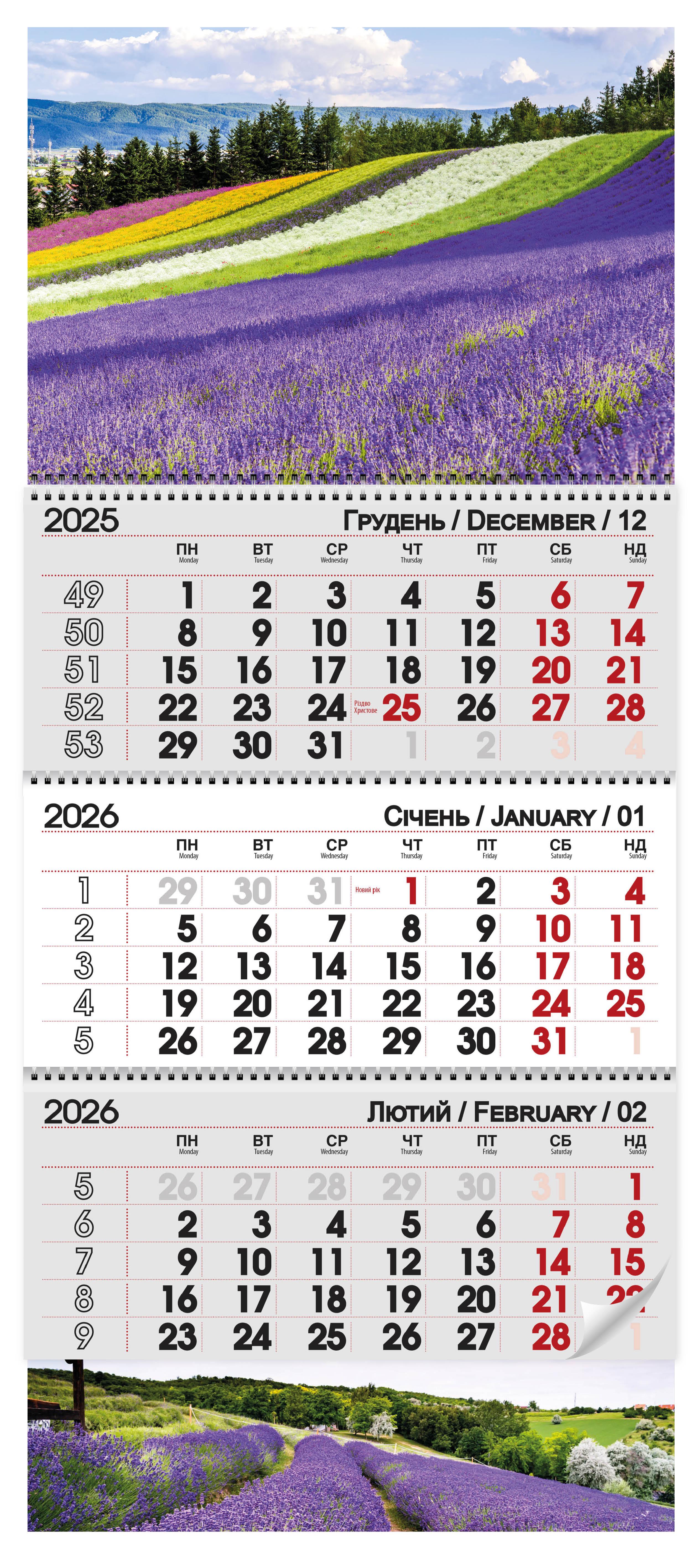 Календар квартальний 2026 Лаванда (30084578) Календар квартальний 2026 Лаванда (30084578)