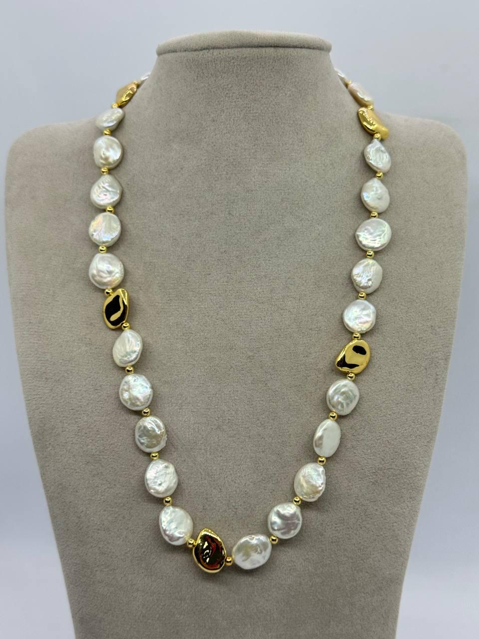 Бусы из жемчуга 11x12 мм 44 см Белый (12891)