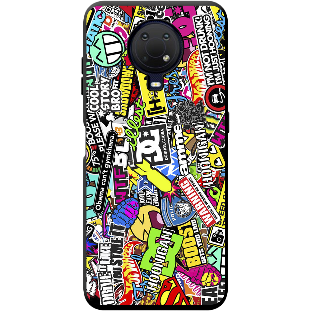 Чехол BoxFace Nokia G20 Multicolored Inscriptions Черный силикон (42373-up880-42880)