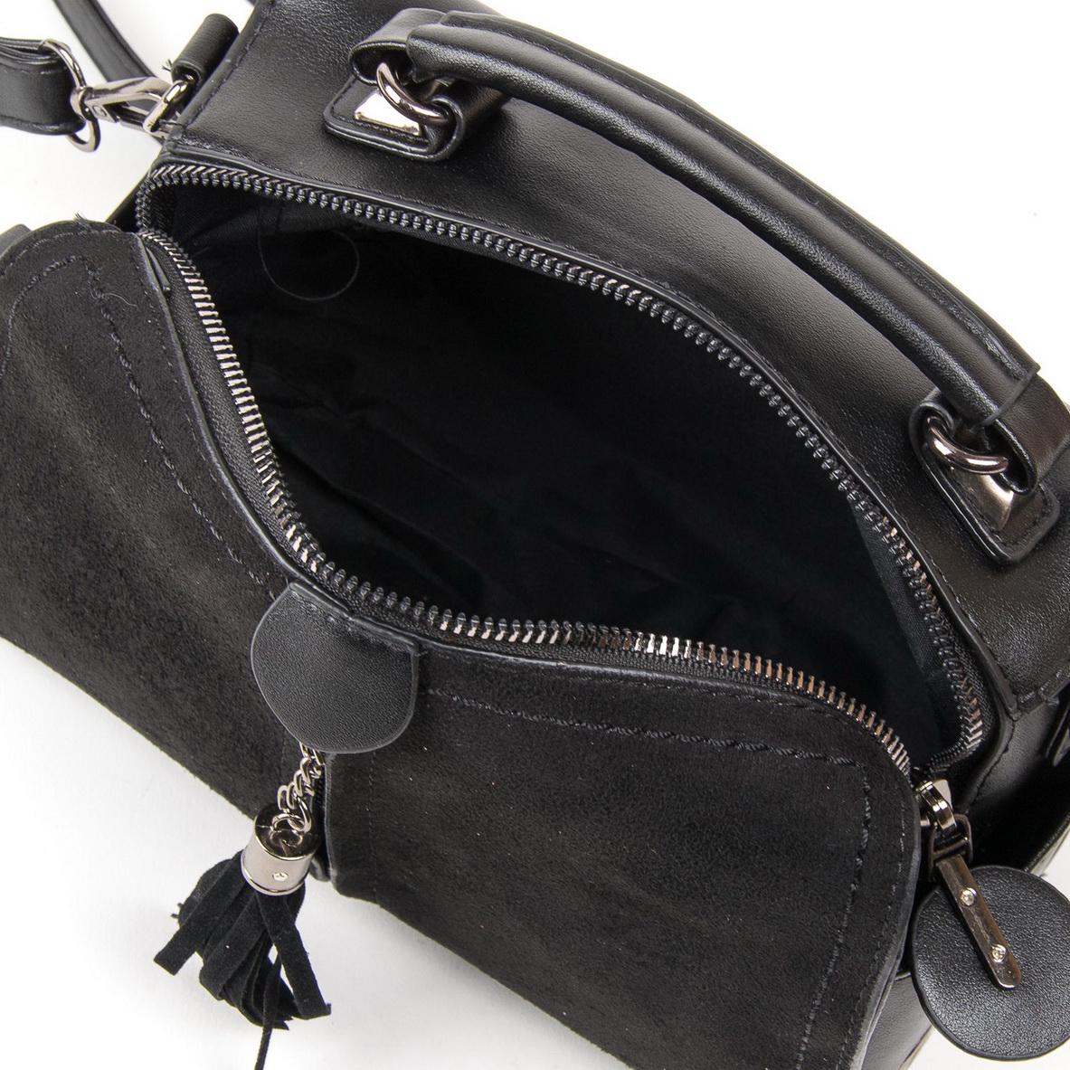 Женская модельная сумка из замша Fashion 53377 Черный - фото 4 Женская модельная сумка из замша Fashion 53377 Черный - фото 4