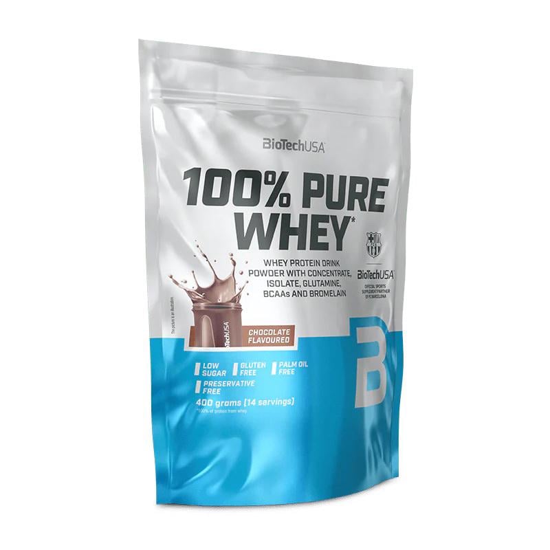 Протеин сывороточный BioTech 100% Pure Whey 400 г Чизкейк с малиной