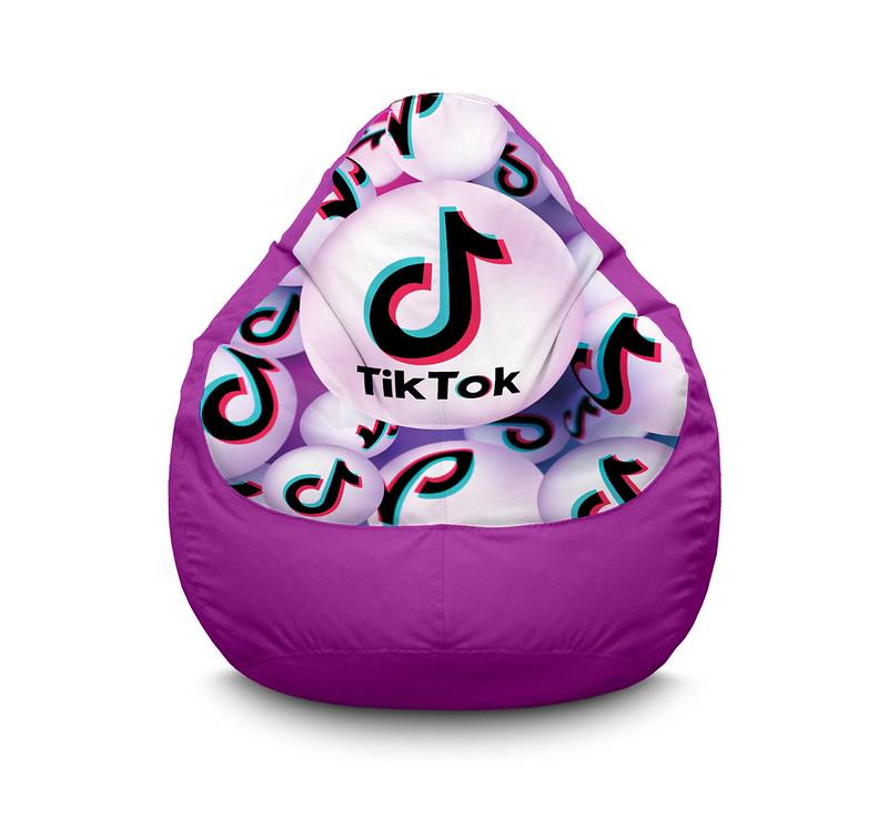 Кресло мешок iPuff Tik Tok Sphere Violet Оксфорд XXL 90х125 см Сиреневый