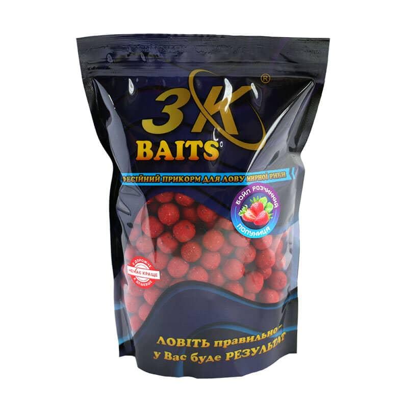 Бойл растворимый 3KBaits Клубника 16 мм 800 г (3KB1159)