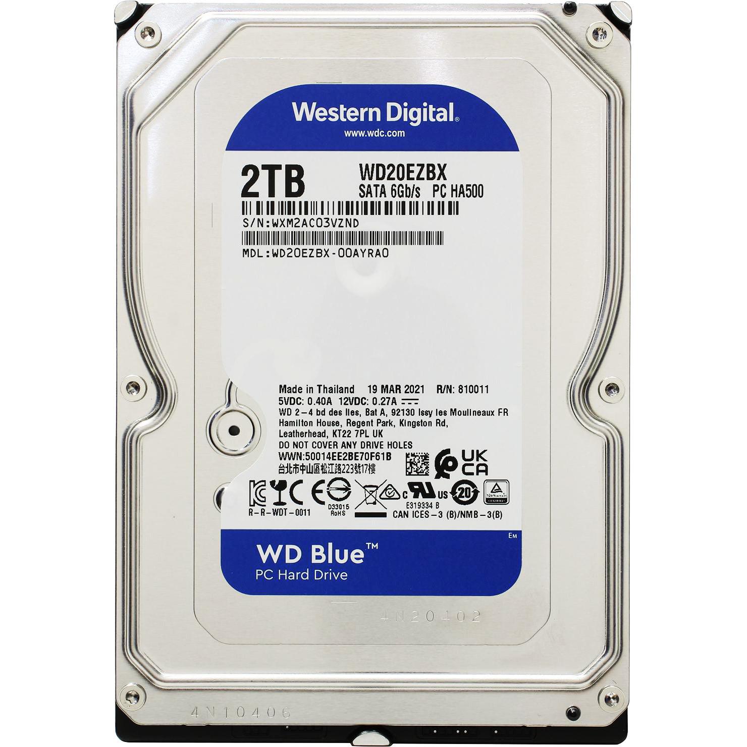 Жорсткий диск WD Blue HDD 3,5" SATA 2TB 7200rpm/256MB (WD20EZBX)