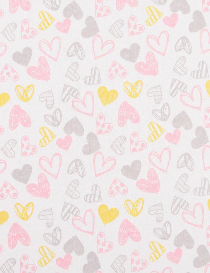 Пеленка ситец Сердечки #21 110x100 см Розово-серый (379-19004)