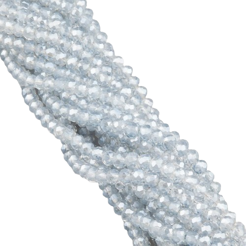 Бусины Swarovski АВ огранки рондель 4х3,5 мм 42 см 120 шт. Серебристый/Прозрачный (БС4161а00)