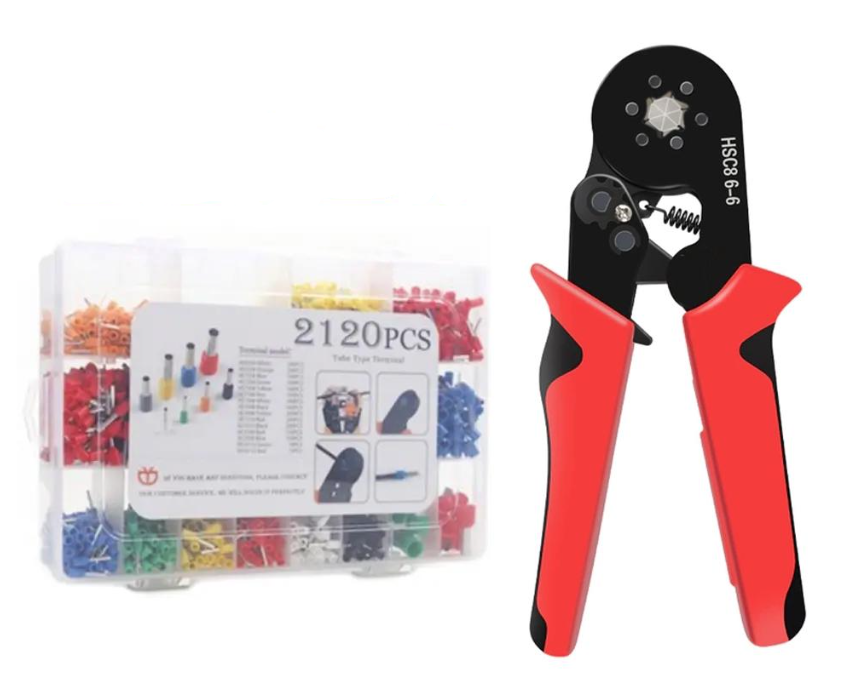 Комплект Tactix HSC8 6-6 шестигранный кримпер с наконечниками 16 видов 2120 шт. (DART.E18)