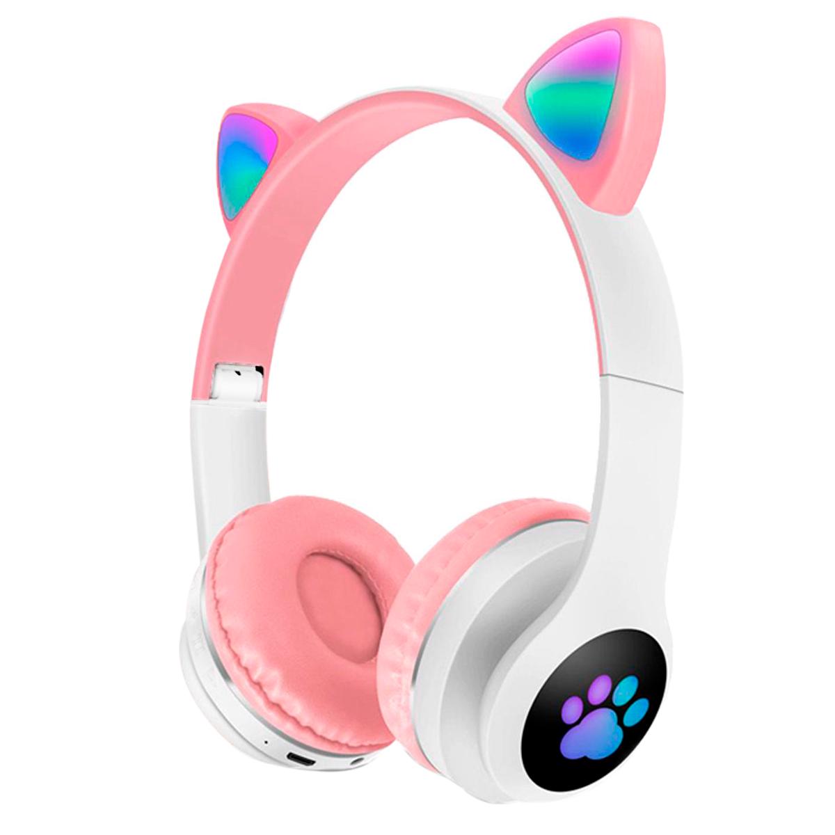 Блютуз наушники с ушками Cat ear headphones VZV-23M Розовый (1008693-Pink)