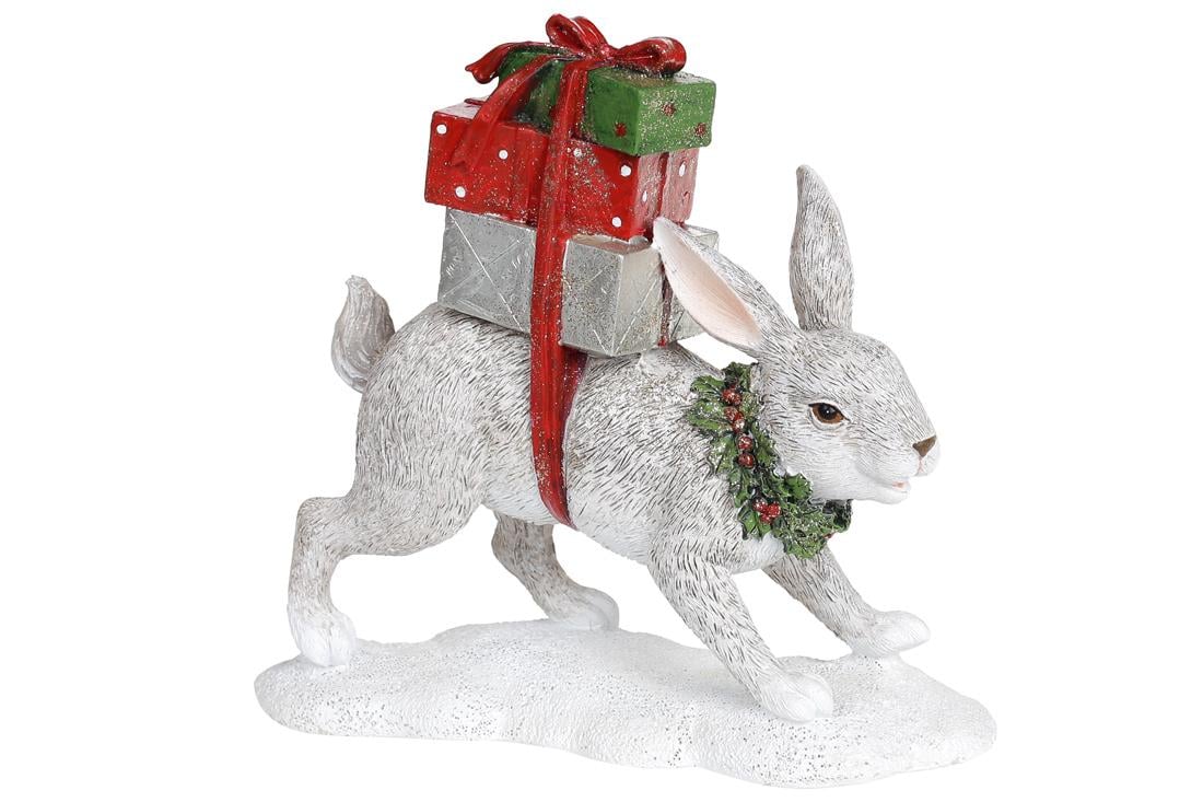 Декоративная статуэтка BonaDi Заяц с подарками 19,5 см (707-773)
